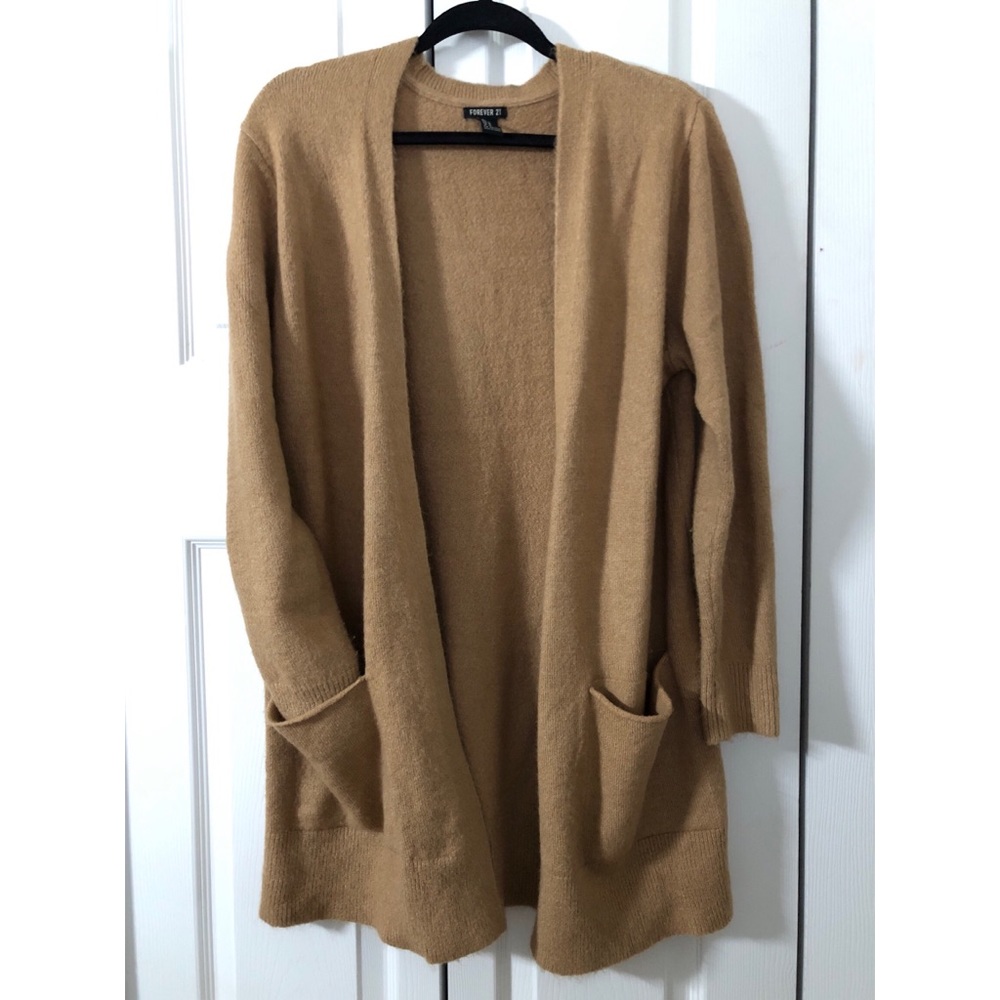 Forever 21 Camel Cardigan Sweater - size M